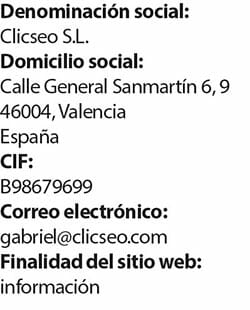Datos del titular de la web