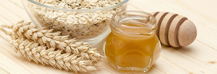 Mascarilla exfoliante de miel de abejas y avena