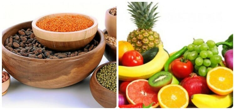 Legumbres y vegetales en isoleucina